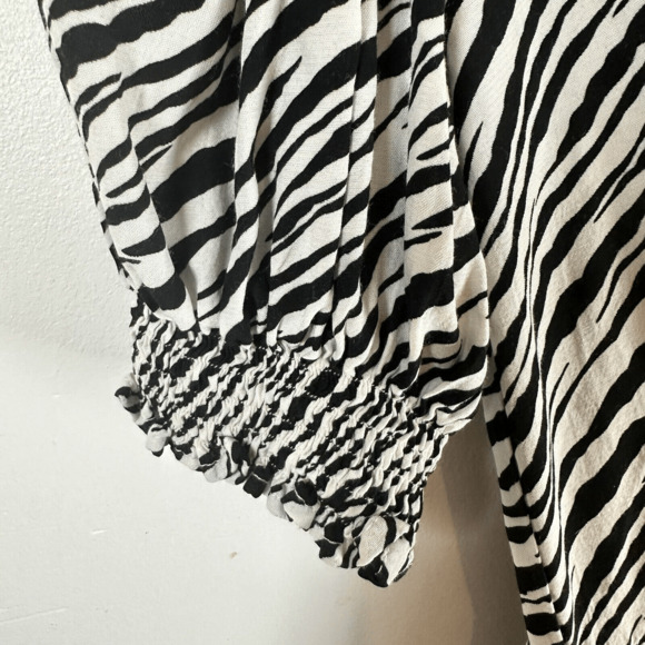 Faithfull The Brand Marie Louise Midi Dress Blance Zebra Animal Print Size US 2 - Picture 12 of 16